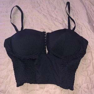 BLACK CORSET BUSTIER TOP